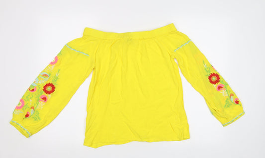 F&F Womens Yellow Basic Blouse Size 10