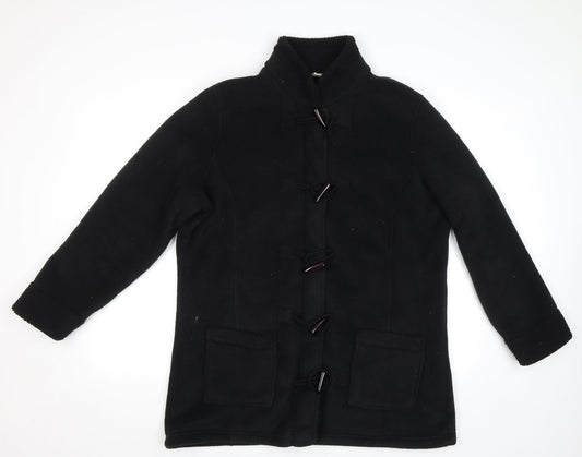 Cotton Traders Womens Black Overcoat Coat Size 16