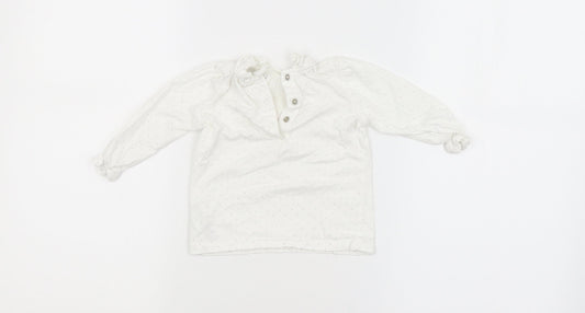 NEXT Girls White Spotted Basic Blouse Size 3-6 Months
