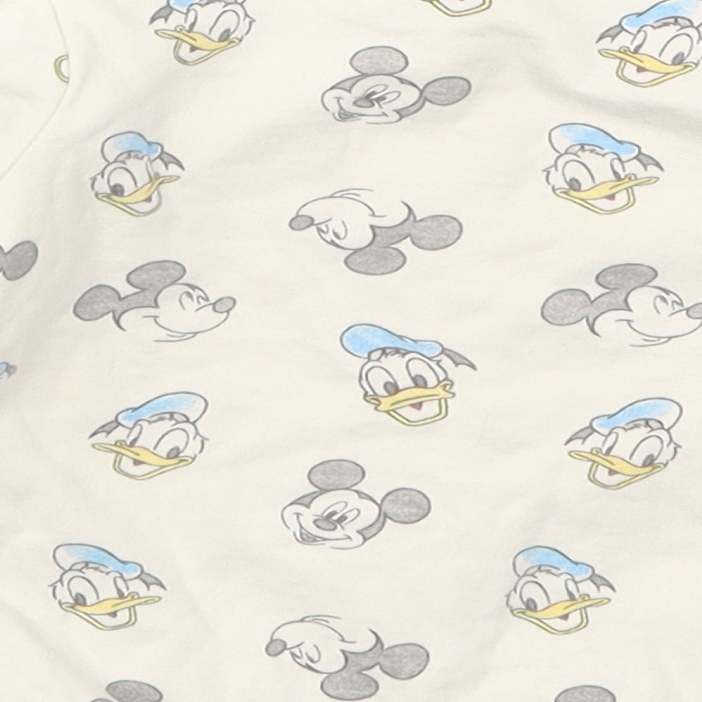 Brand and care label for George Baby Beige Basic T-Shirt, size 3-6, Months - Mickey Mouse Donald Duck