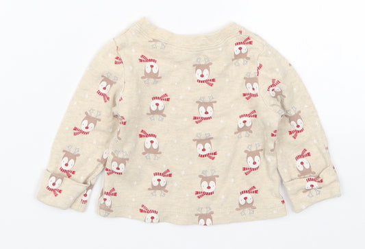 George Baby Beige Solid Cami Pyjama Top Size 0-3 Months - Rudolph Christmas