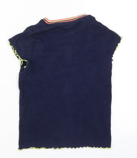 Marks and Spencer Girls Blue Basic T-Shirt Size 7-8 Years - Live Your Best Life