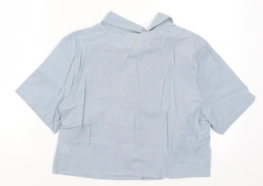 SheIn Womens Blue Basic Button-Up Size M