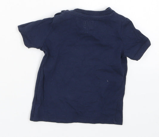 Fred & Flo Boys Blue Basic T-Shirt Size 6-9 Months - My Mummy is the Coolest Animals
