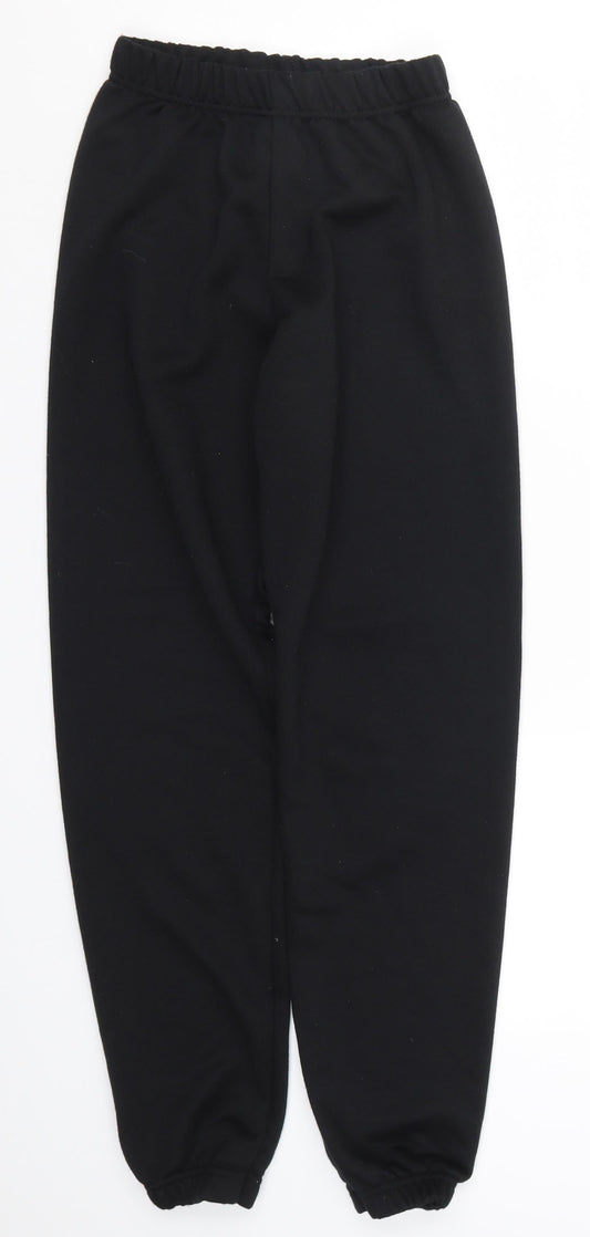 Womens UK Size S Boohoo Regular Fit Sweatpants Black Trousers
