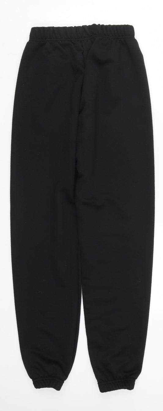Womens UK Size S Boohoo Regular Fit Sweatpants Black Trousers