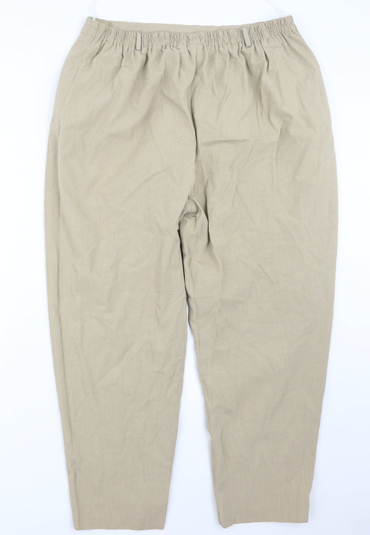 Womens UK Size 22 Design Essentials Regular Fit Beige Trousers