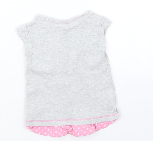 George Girls Grey Basic T-Shirt Size 12-18 Months - Minnie Mouse