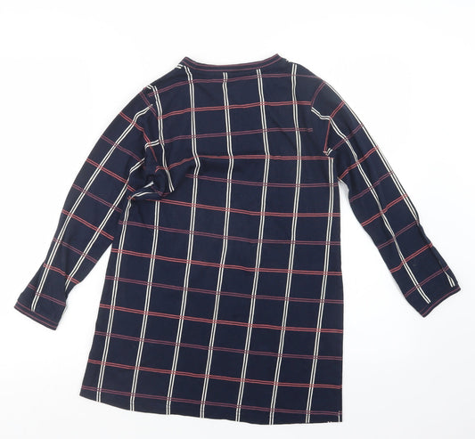 Crafted Girls Blue Check Basic T-Shirt Size 11-12 Years