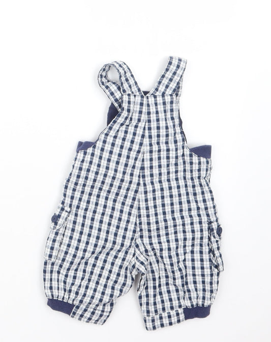 TU Boys Blue Check Dungaree Outfit/Set Size 3-6 Months