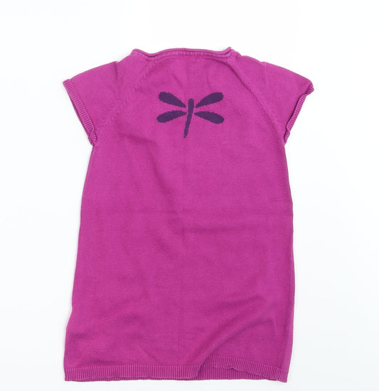 Vertbaudet Girls Purple Pullover Jumper Size 4 Years