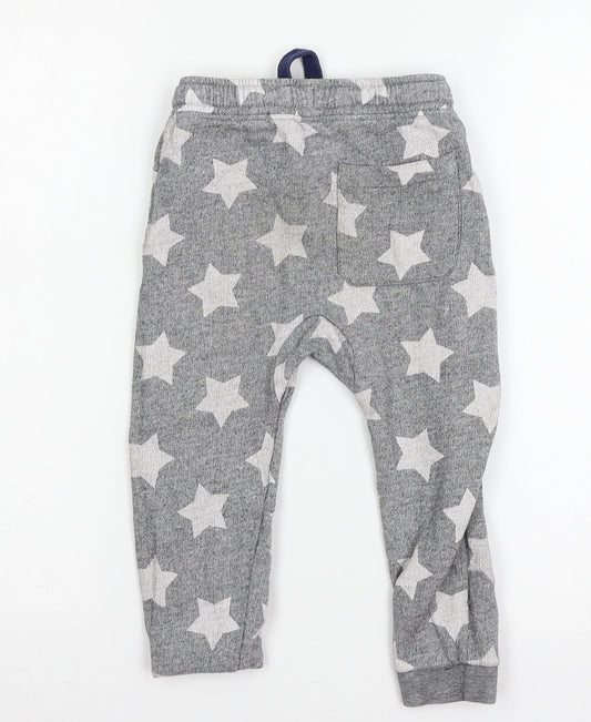 Marks and Spencer Girls Grey Geometric Jersey Capri Pyjama Pants Size 3-4 Years - Stars