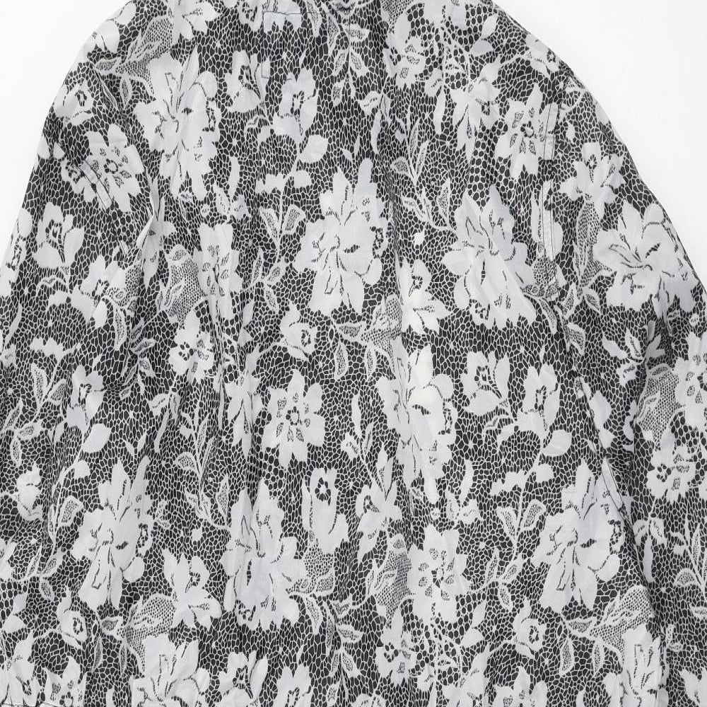 urban essentials Womens Grey Floral Parka Coat Size L
