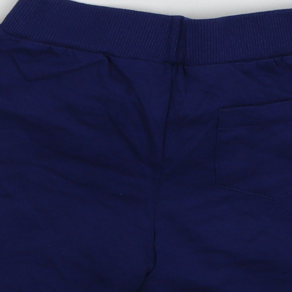 Brand and care label for Preworn boys’ blue striped jersey cropped trousers, size 12, months - epic