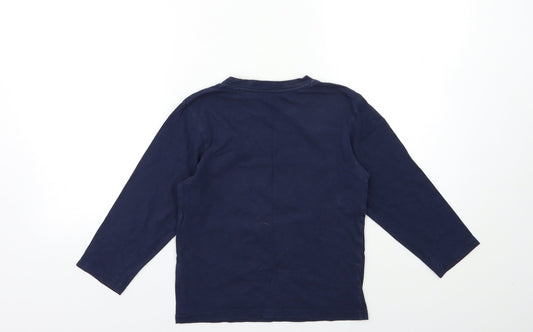 Preworn Boys Blue Basic T-Shirt Size 6-7 Years - football