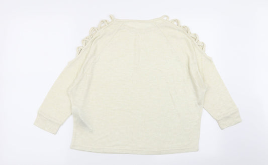 Avon Womens Ivory Basic T-Shirt Size 10