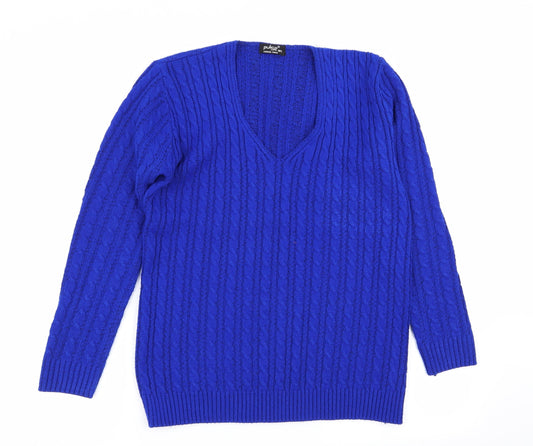 Womens UK Size M Pulse Blue Pullover Jumper
