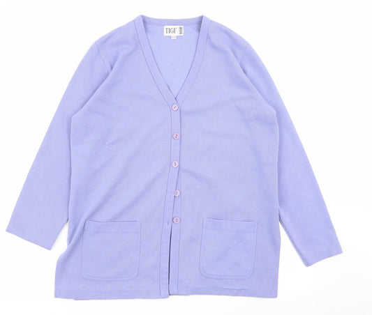 Womens UK Size 10 tigi Blue Cardigan Jumper
