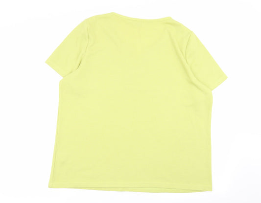Womens UK Size 18 love tees Green Basic T-Shirt