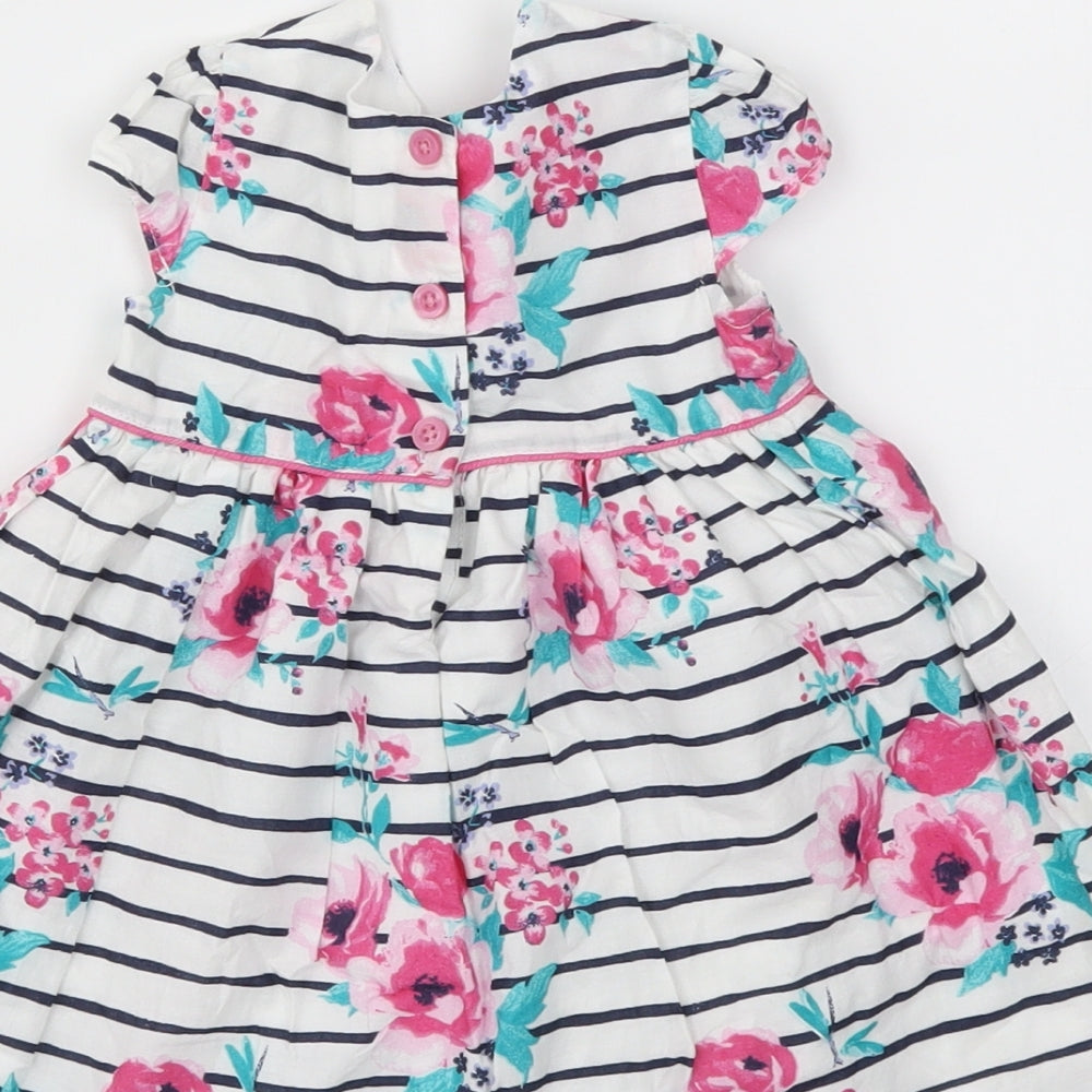 Brand and care label for George girls’ multicoloured striped fit & flare, size 6-9, months