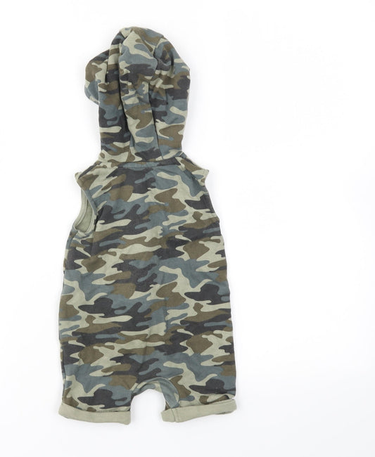 F&F Boys Green Camouflage Dungaree One-Piece Size 3-6 Months