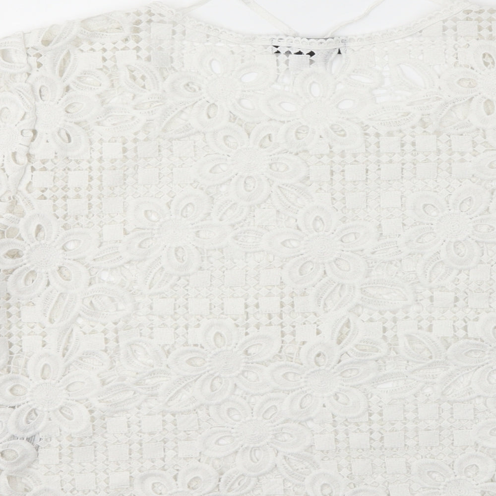 Primark Womens White Floral Basic T-Shirt Size L