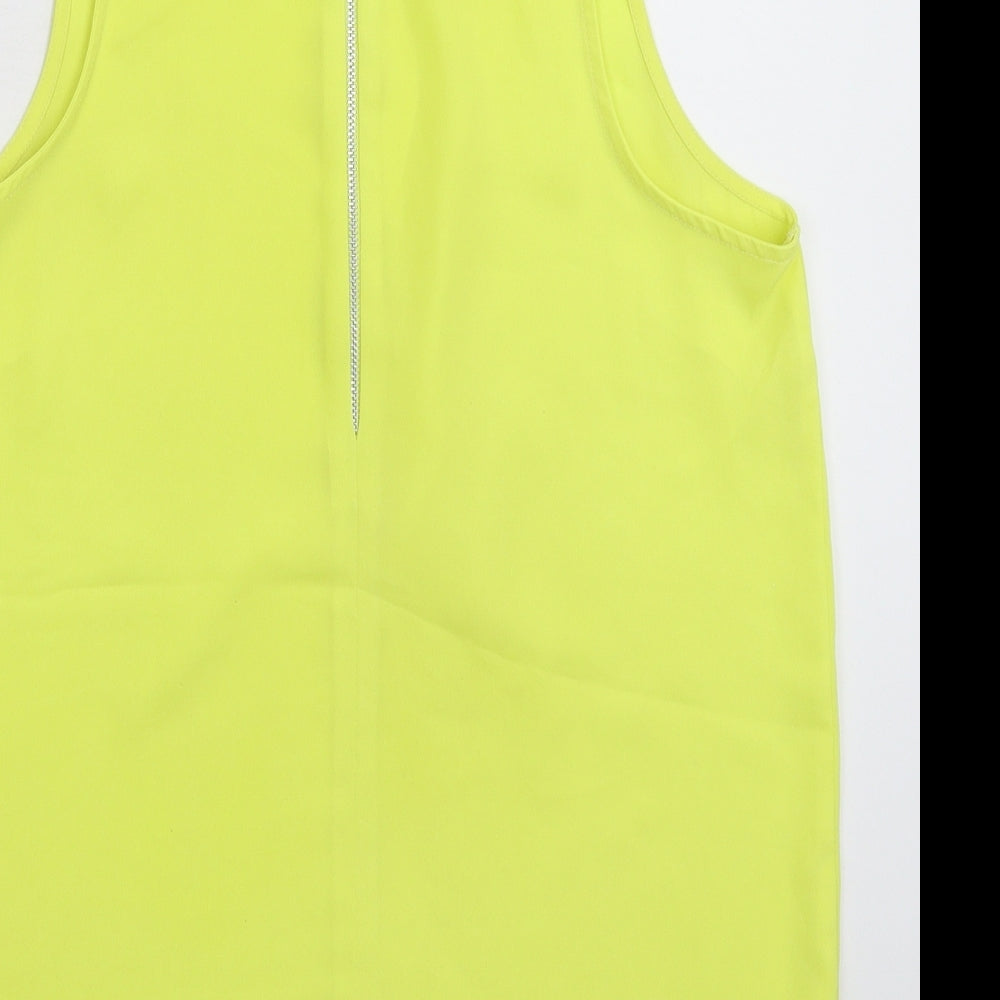 Atmosphere Womens Yellow Satin Basic Tank Size 12