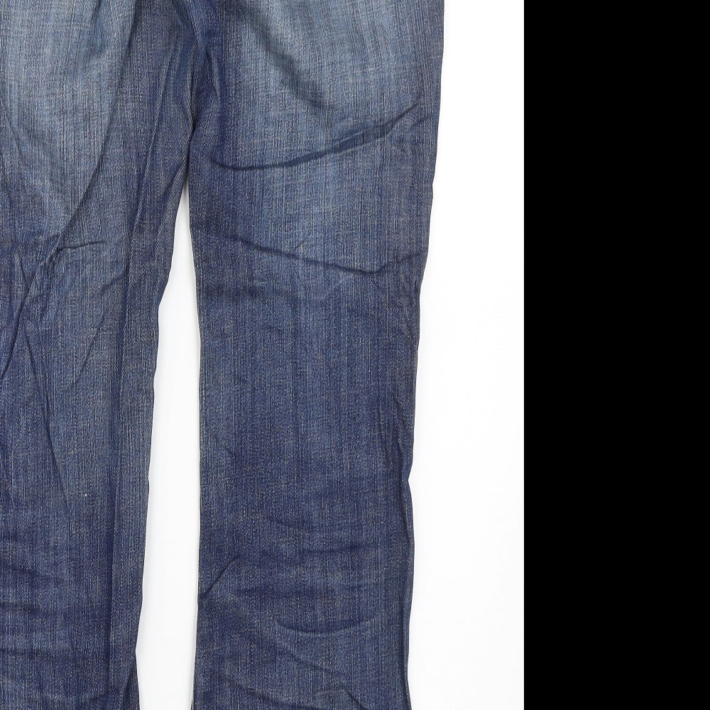 M&S Womens Blue Denim Straight Jeans Size 10 L27 in