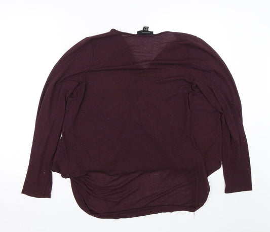 Atmosphere Womens Purple Basic T-Shirt Size 12