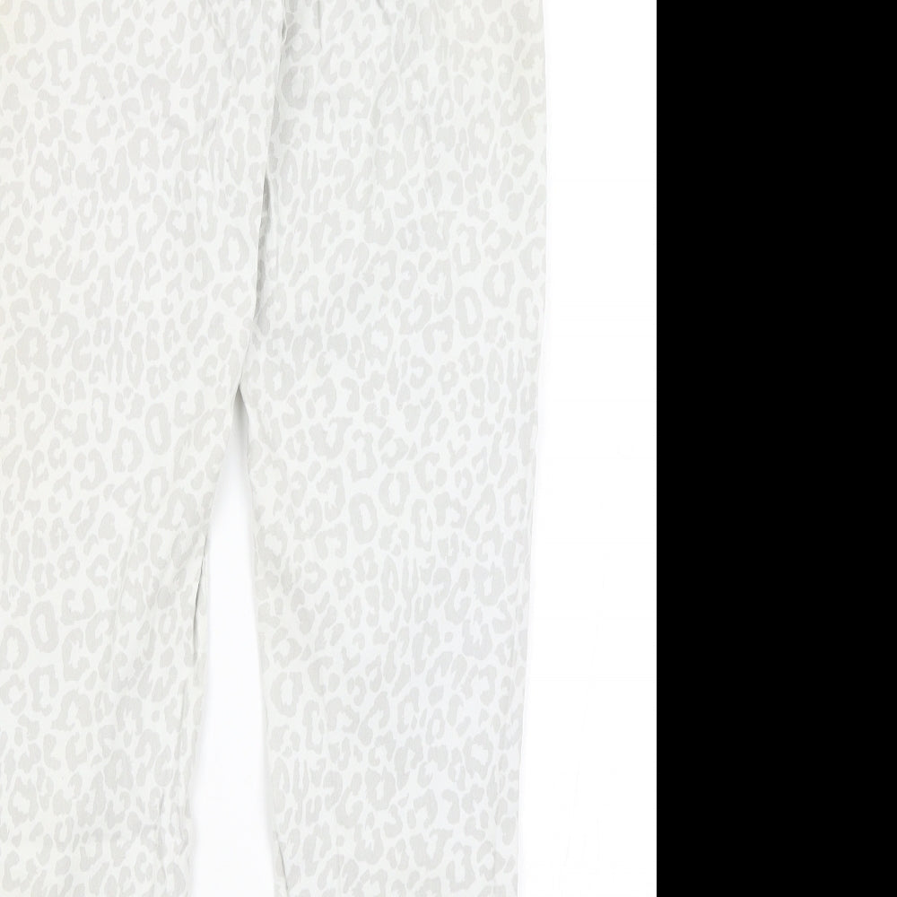 Womens UK Size S Moda Regular Fit White Trousers