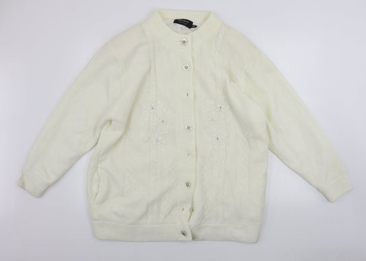 Womens UK Size XL Reflect Ivory Cardigan Jumper