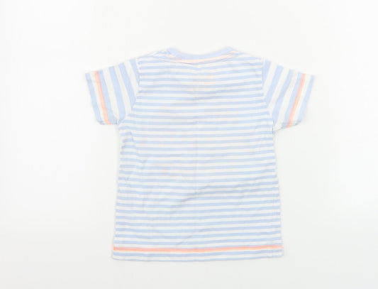 Preworn Boys Blue Striped Camisole T-Shirt Size 18-24 Months