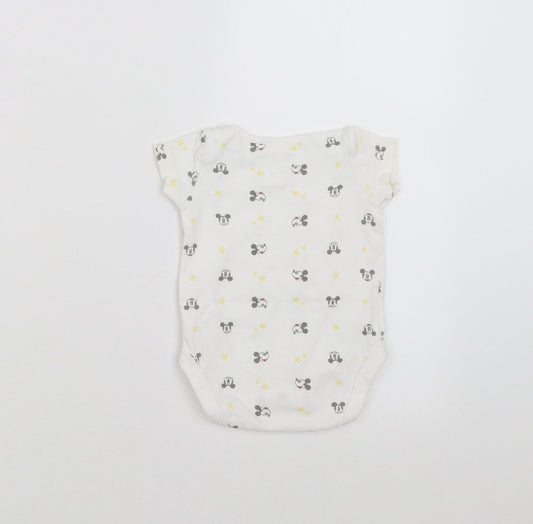Zara Baby Baby White Babygrow One-Piece Size 0-3 Months - Mickey mouse