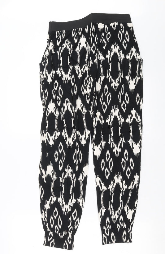 Liquid Womens Black Geometric Trousers Size M L27 in