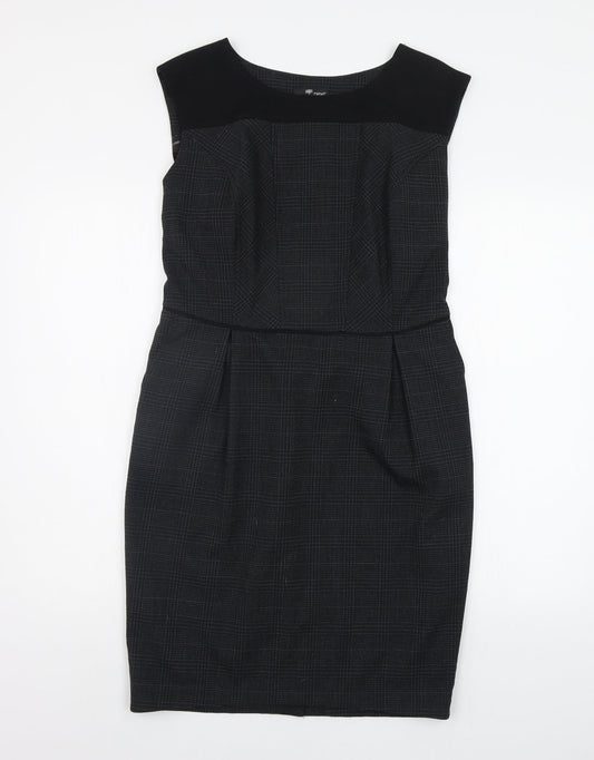 NEXT Womens Grey Check A-Line Size 10