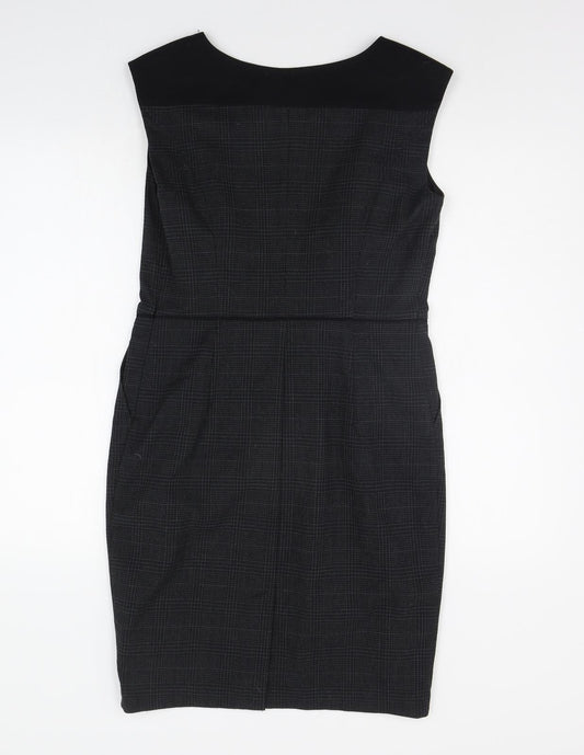 NEXT Womens Grey Check A-Line Size 10