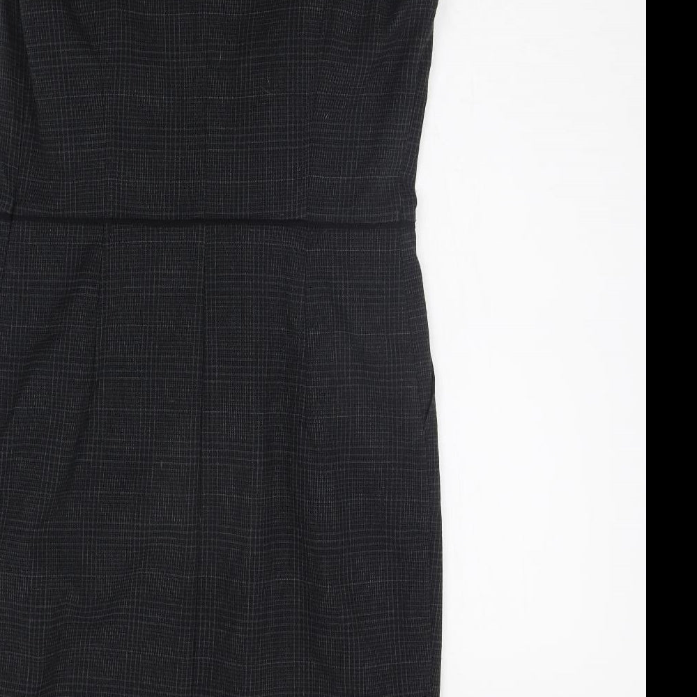 NEXT Womens Grey Check A-Line Size 10