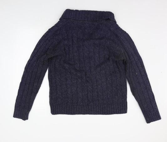 Ambrose Womens Blue Cardigan Jumper Size L