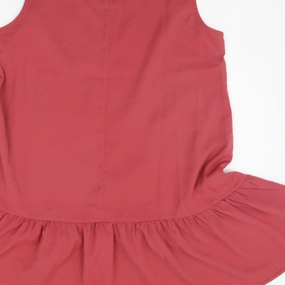 SheIn Womens Pink Houndstooth A-Line Size S