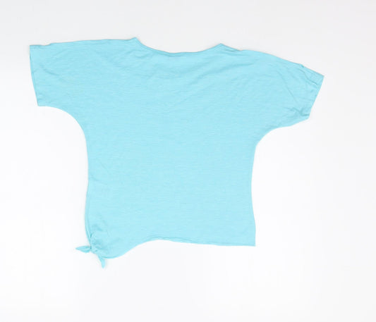 MISS EVIE Girls Blue Basic T-Shirt Size 13-14 Years