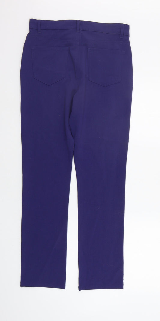 Marks and Spencer Womens Blue Trousers Size 12 L27 in