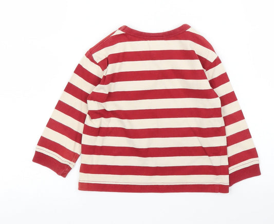NEXT Girls Red Striped Basic T-Shirt Size 9-12 Months