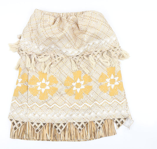 Disney Girls Beige Floral Skater Skirt Size 7-8 Years - Disney Costume