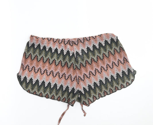 Primark Womens Pink Geometric Bermuda Shorts Size M
