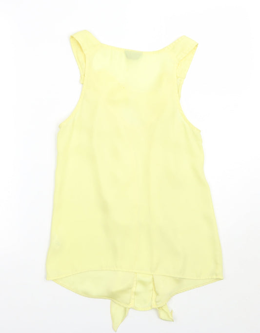 Womens UK Size 6 Topshop Yellow Basic Tank