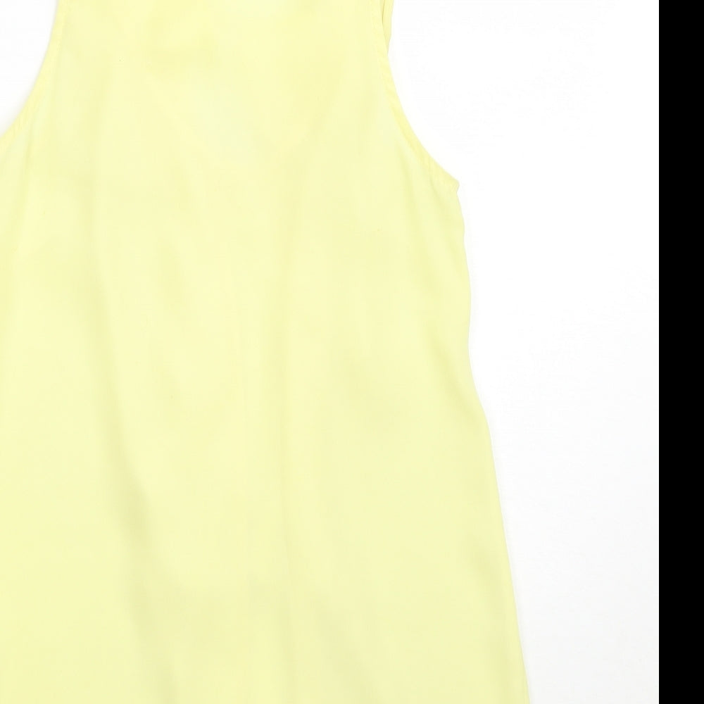 Womens UK Size 6 Topshop Yellow Basic Tank