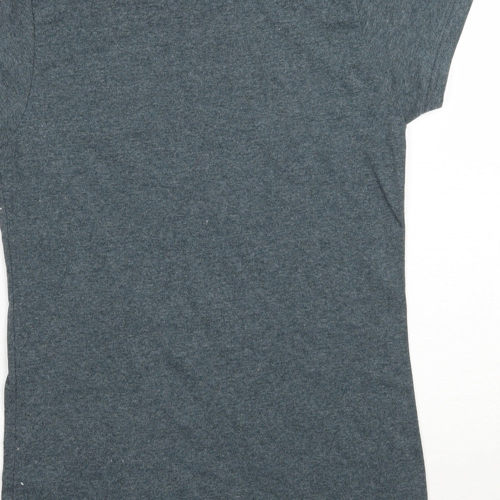 Womens UK Size S Gildan Blue Basic T-Shirt