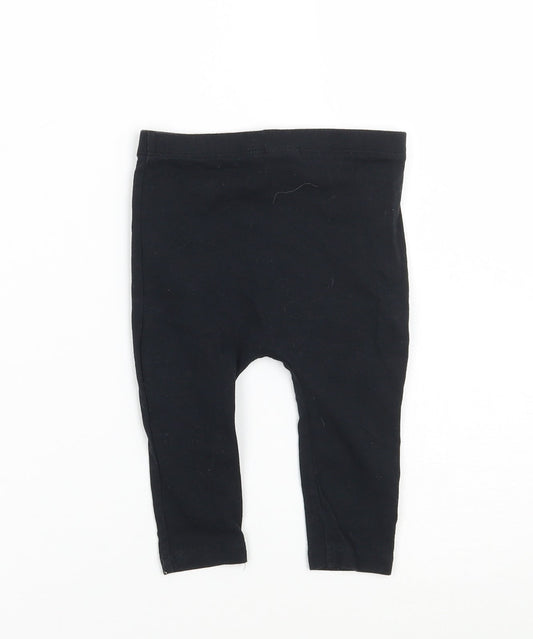 F&F Girls Black Capri Leggings Size 6-9 Months - Disney