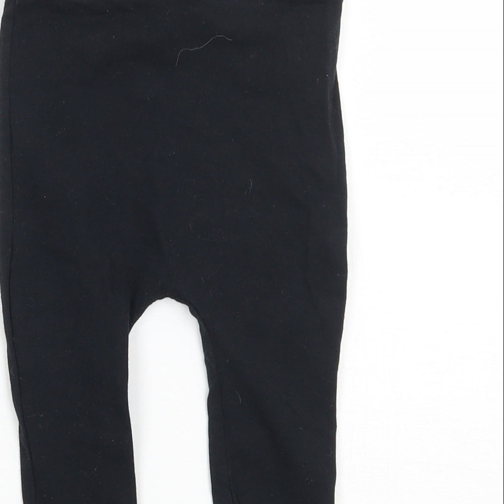 F&F Girls Black Capri Leggings Size 6-9 Months - Disney