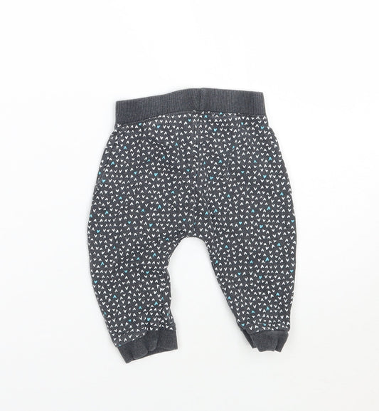 George Girls Grey Geometric Sweatpants Trousers Size 6-9 Months